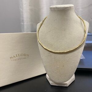 Sailors Valentine Bali Weathered Hinged Collar Brass Metal Necklace (MSRP $210)